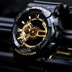 卡西欧(CASIO)男表G-SHOCK运动手表黑武士防水防震黑金腕表